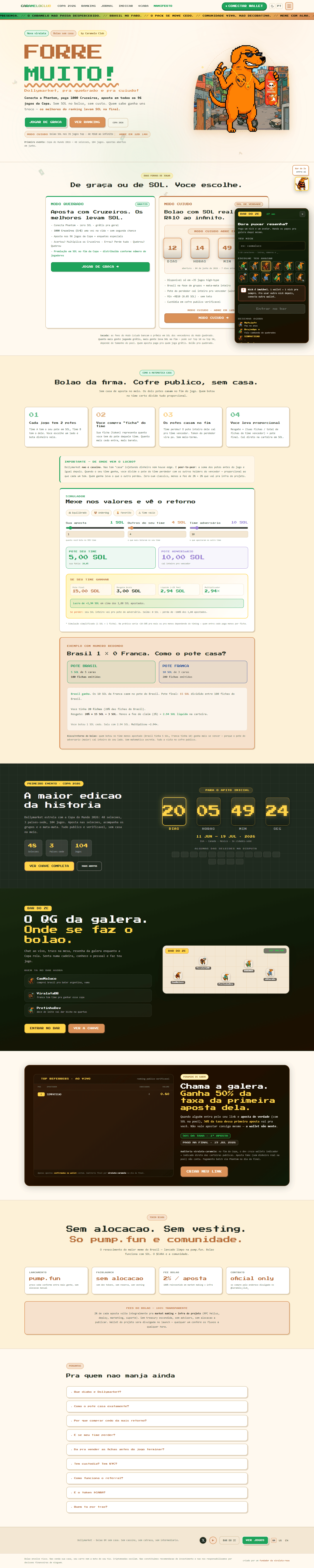 Dollymarket — Plataforma de bolão da Copa